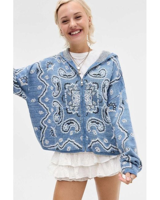 BDG Blue Bandana Festival Hoodie