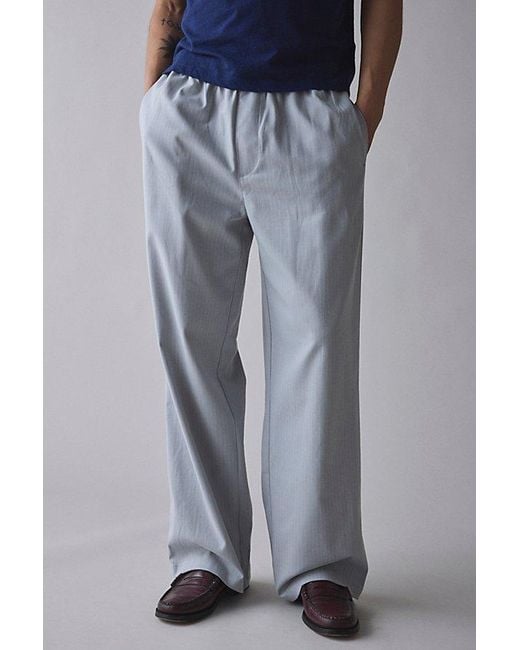 Urban Outfitters Blue Uo Pinstripe Pull-On Trouser Pant for men