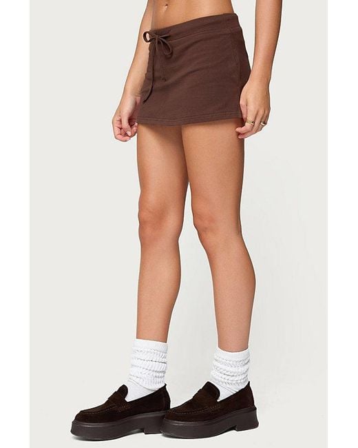 Edikted Brown Bayside Slitted Mini Skort
