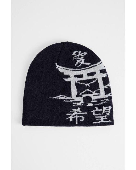 Urban Outfitters Blue Asiatic Skull Beanie for men