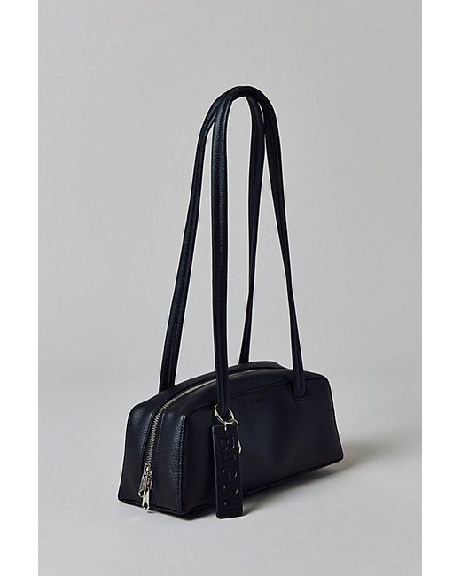 BAGGU Small Recycled Leather Bowler Bag in Black | Lyst