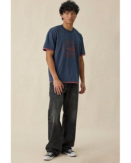 Guess Blue Double Layer Mesh Tee for men