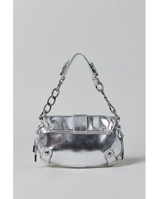 Silence + Noise Jenn Metallic Shoulder Bag in Gray | Lyst