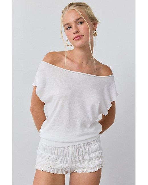 Out From Under Green Off-The-Shoulder Banded Hem Tee