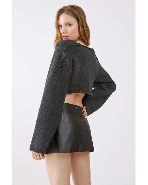 BDG Mavis Cropped Pullover Sweater in Gray | Lyst