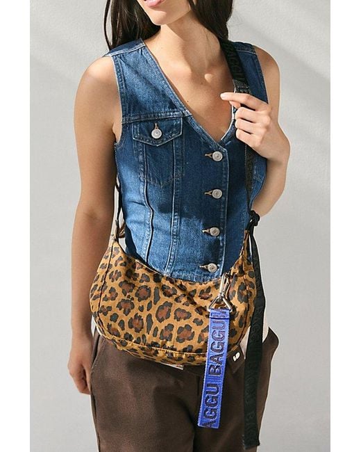 Baggu Blue Small Nylon Crescent Bag