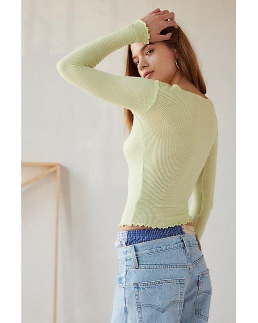 Out From Under Multicolor Libby Ribbed Lightweight Long Sleeve Top