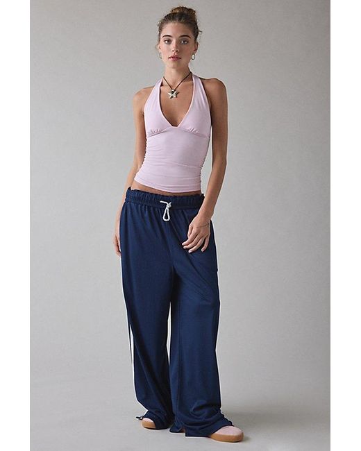 Kimchi Blue Purple Breakup Plunging Cropped Halter Top