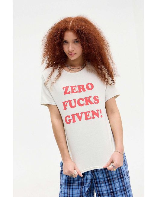 Urban Outfitters Red Uo Zero F*cks Given Relaxed T-shirt