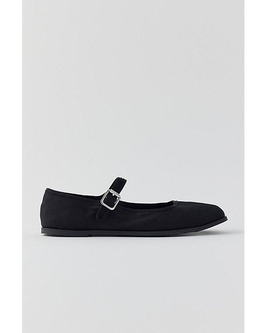 Urban Outfitters Black Uo Madeline Canvas Mary Jane Ballet Flat