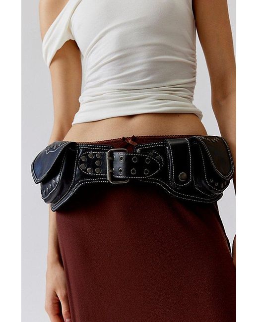 Urban Outfitters Brown Sadie Leather Pocket Belt