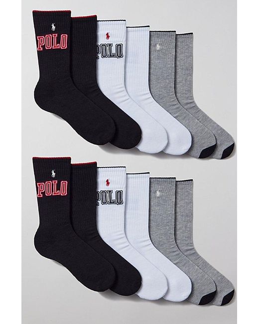 Polo Ralph Lauren Multicolor Varsity Logo Crew Sock 6-Pack for men