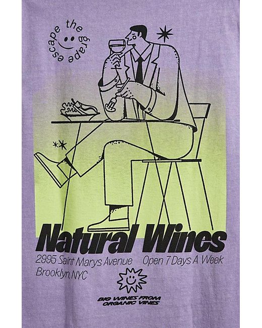 Urban Outfitters Purple Natural Wine Tee for men