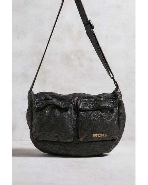 BDG Black Faux Leather Sling Bag