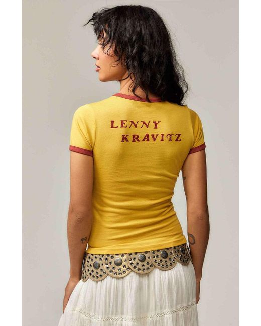 Urban Outfitters Yellow Uo Get High Lenny Kravitz Baby T-shirt