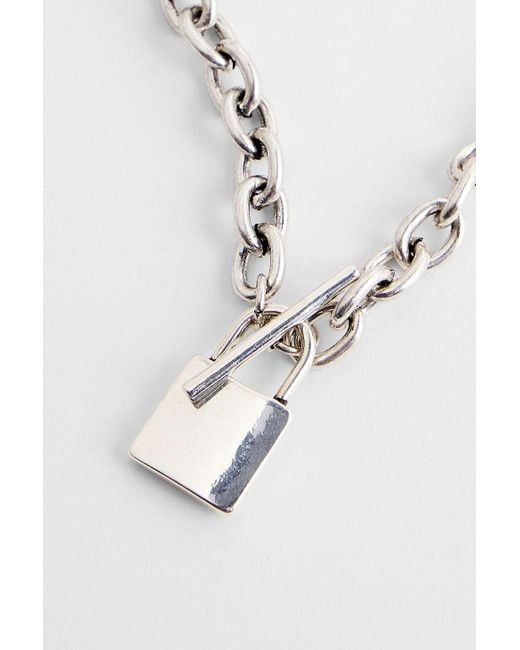 Silence + Noise Metallic Silence + Noise Lock Chain Pendant Choker Necklace for men