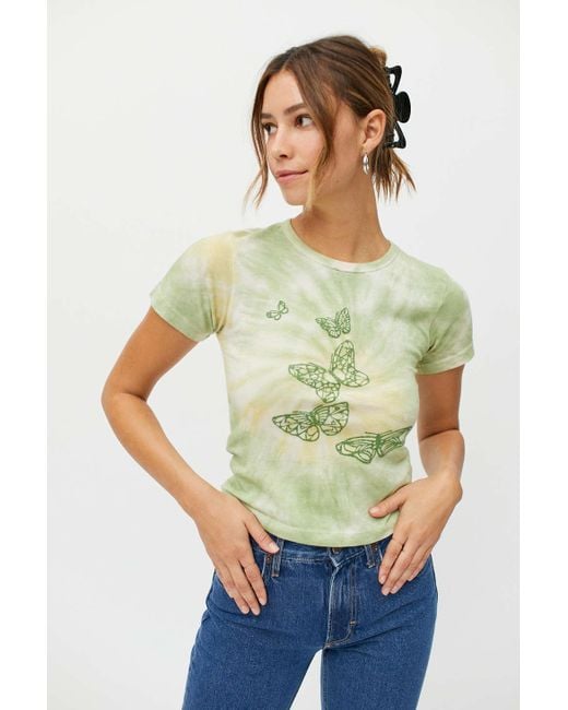 Urban Outfitters Green Butterfly Baby Tee