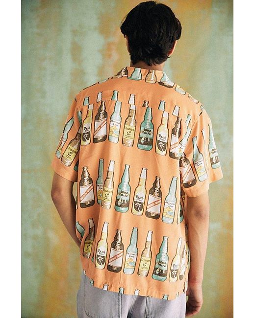 BDG Orange Drinks Printed Short Sleeve Shirt Top for men