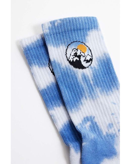 Urban Outfitters Uo Blue Tie-dye Hokusai Socks At for men