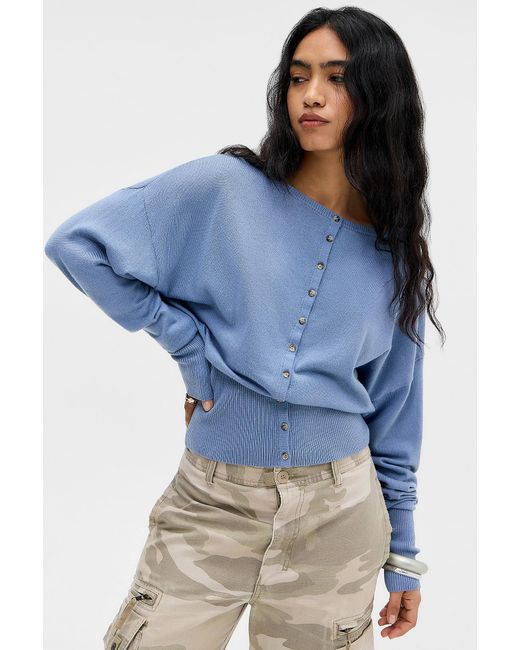 Urban Outfitters Blue Uo Daley Batwing Cardigan