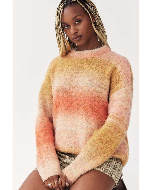BDG Orange Space-dye Boucle Knit Jumper