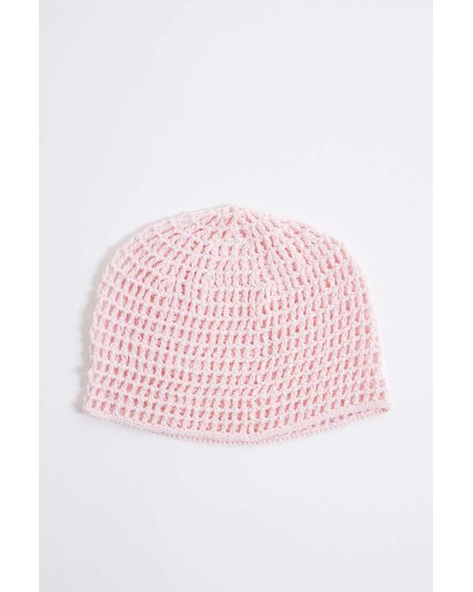 Urban Outfitters Pink Uo Mini Knitted Skull Cap