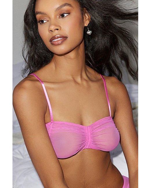 Only Hearts Pink Roxy Sheer Mesh Bralette