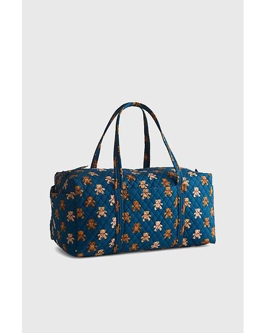 Vera Bradley Blue Quilted Cotton Large Duffel Bag