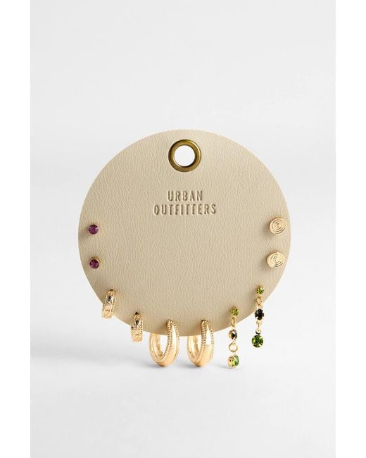 Urban Outfitters Natural Uo Gemstone Earrings 5-pack
