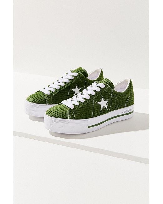 Converse Converse One Star X Mademe Corduroy Platform Sneaker in Green |  Lyst