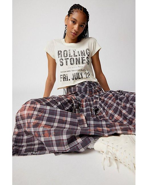 Urban Outfitters White The Rolling Stones Raw Hem Baby Tee