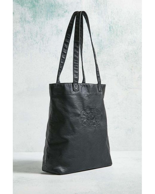 BDG Black Washed Faux Leather Tote Bag
