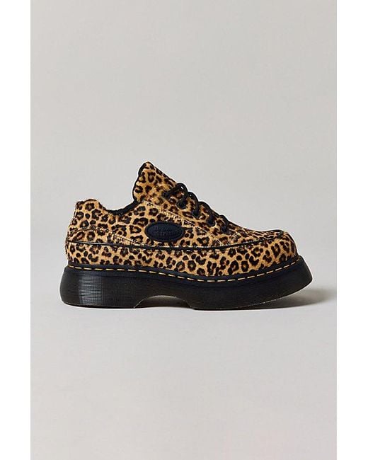 Dr. Martens Gray Buzz Leopard Print 5-Eye Shoe