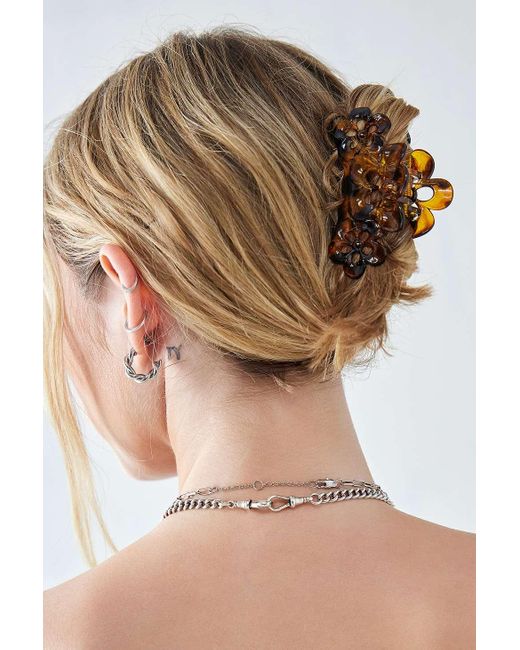 Urban Outfitters Brown Flower Cluster Claw Clip