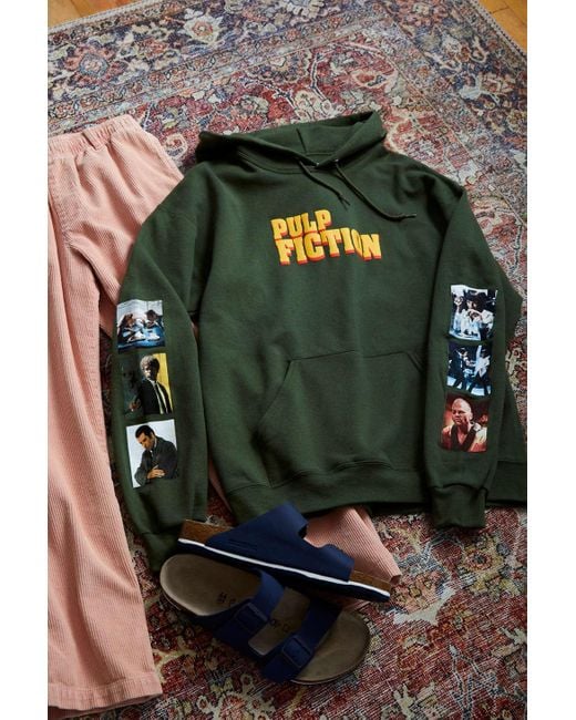 Urban Outfitters Green Pulp Fiction Puff Print Hoodie Sweatshirt for men