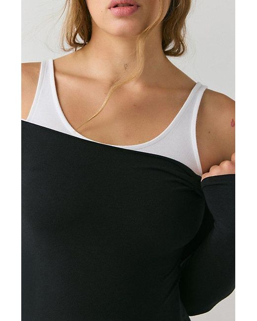 Out From Under Black Bec Cut It Out Layered Bodysuit