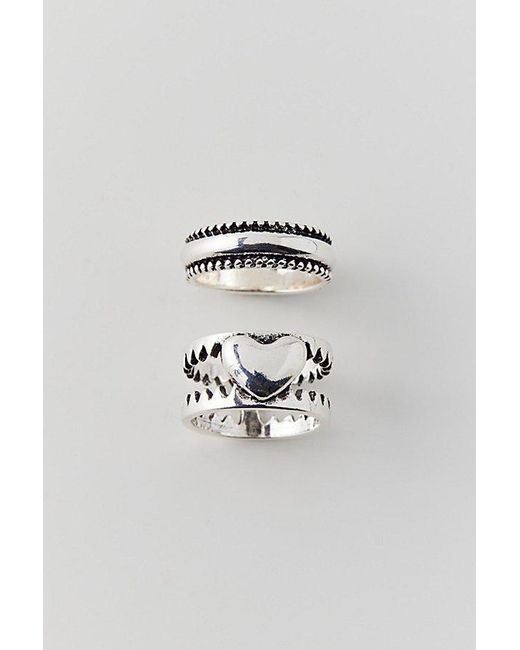 Urban Outfitters Blue Stray Heart Ring Set for men