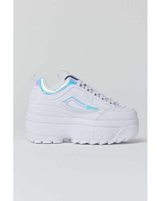 Fila Disruptor 2 Wedge Iridescent Platform Sneaker in Blue Lyst