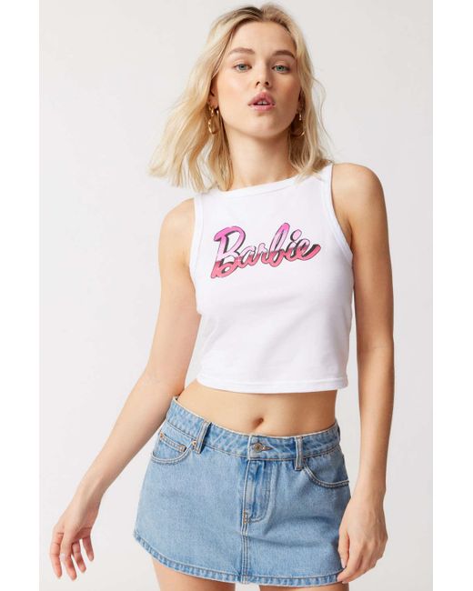 Urban Outfitters White Barbie Logo Tank Top