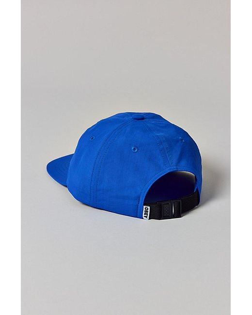 Obey Blue Script Logo Nylon Hat for men