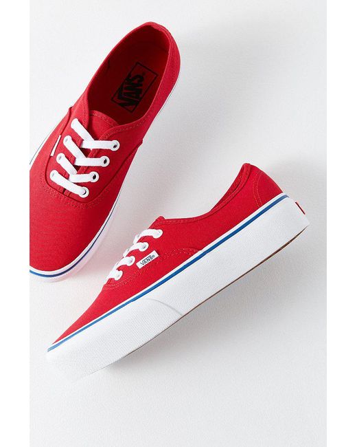Vans authentic platform top trainers in red