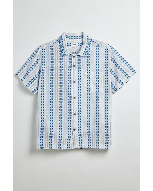 Obey Green Harmony Woven Short Sleeve Shirt Top for men