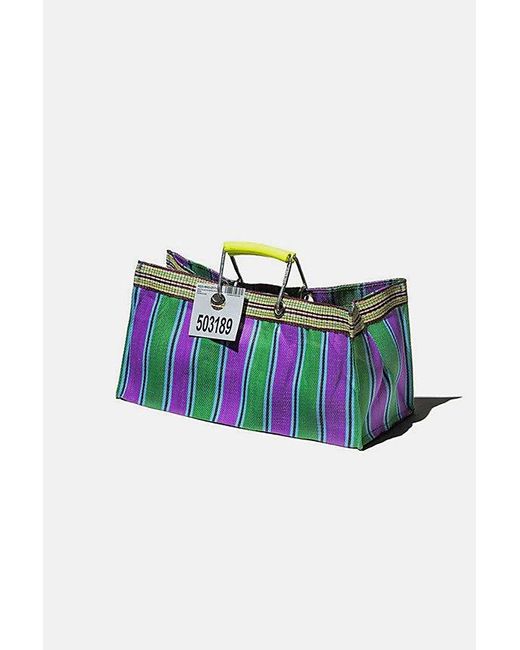 Puebco Green Wide Recycled Plastic Stripe Bag