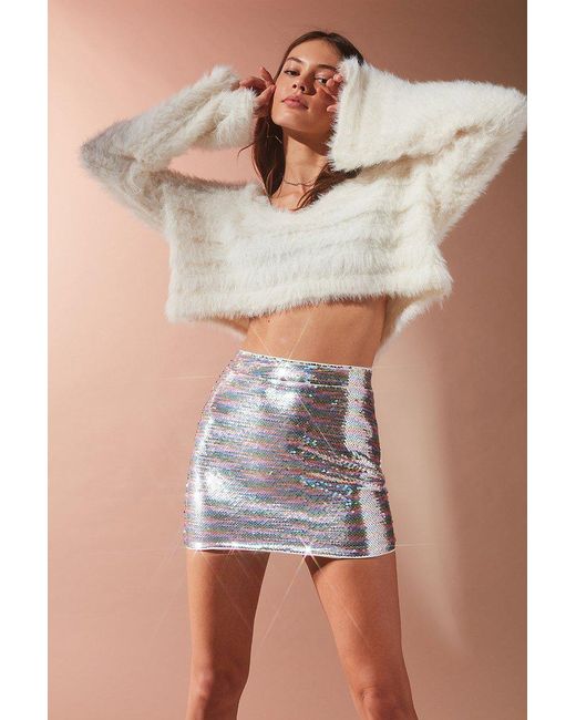 Urban Outfitters Uo Rainbow Sequin Mini Skirt | Lyst Canada