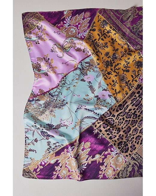 Urban Outfitters Pink Patchwork Pattern Silky Scarf