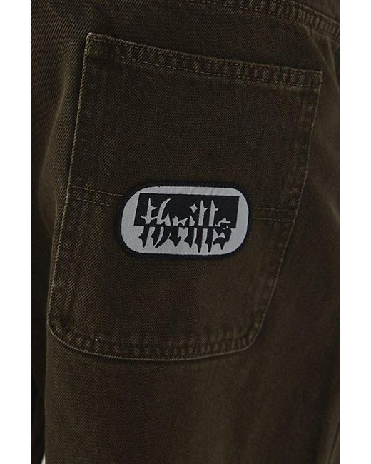 Thrills Black Big Slacker Denim Short for men