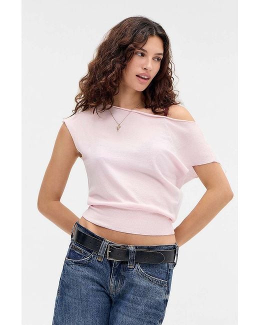 Out From Under Pink Off-the-shoulder Banded Hem Tee