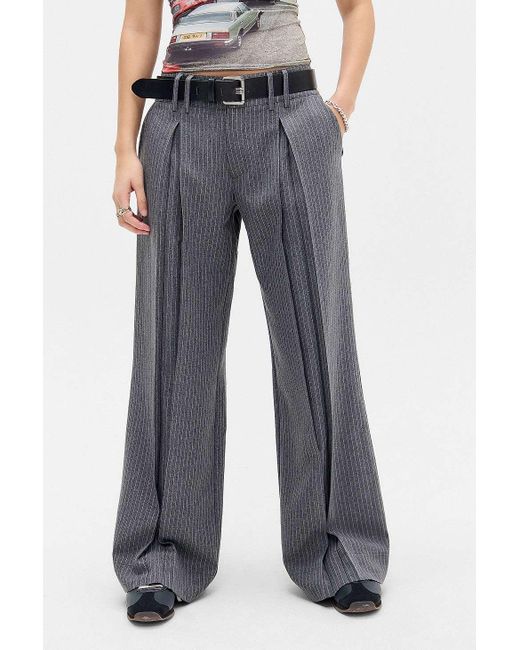 Archive At Uo Blue Ama Pinstripe Trousers