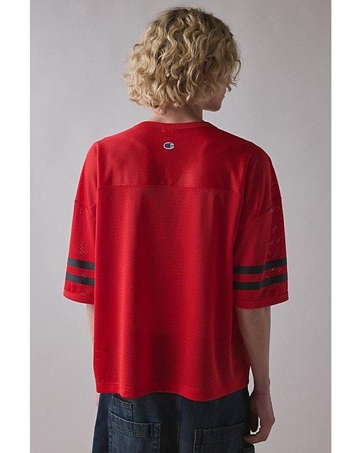 Champion Red Yearbook Mesh Football Jersey Tee for men