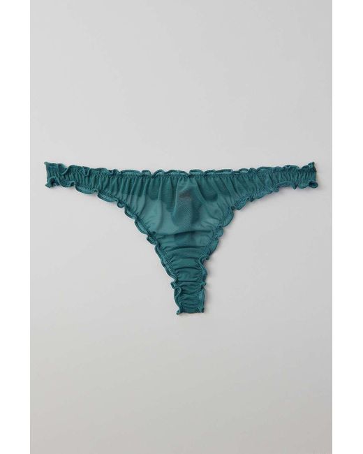 Out From Under Blue Out From Under Sweet Nothings Rose Embroidered Thong